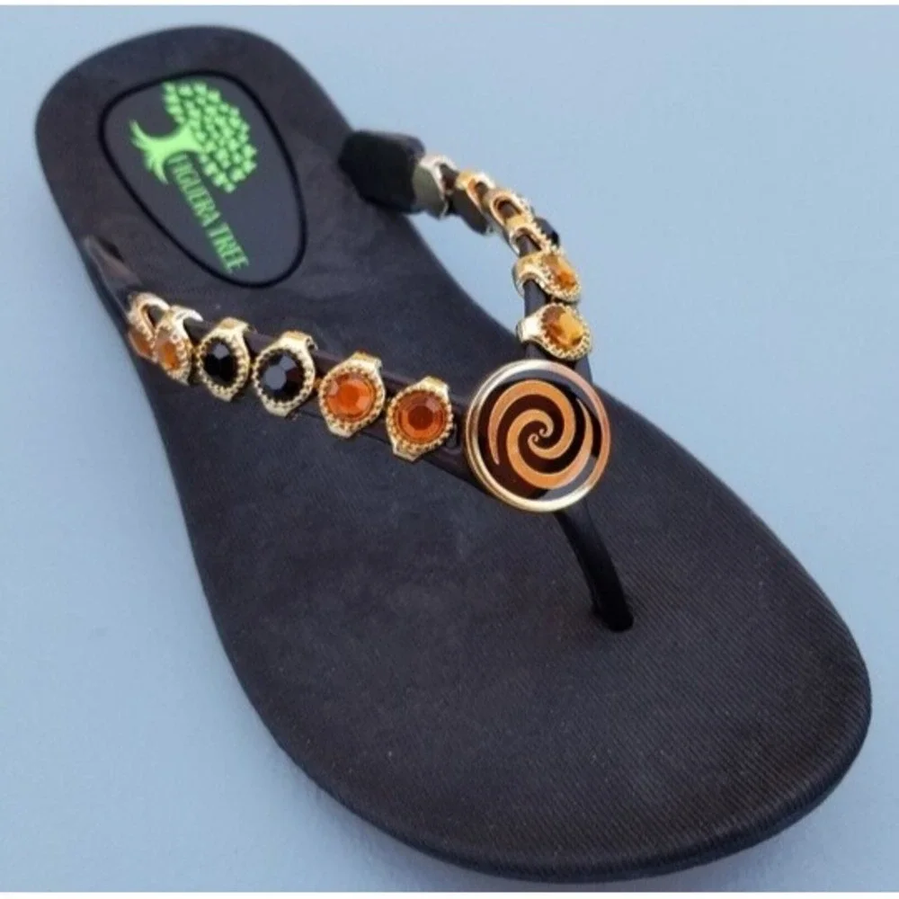 Nicole Beautiful Crystal Flip Flops Sandals‎ SUPER COMFY Size 7